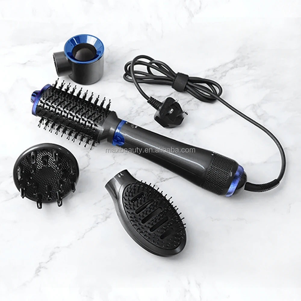 Max Beauty Hair Straightener Brush Negative Ion 4 in 1 Hair Styling Tool Set Hair Dryer
