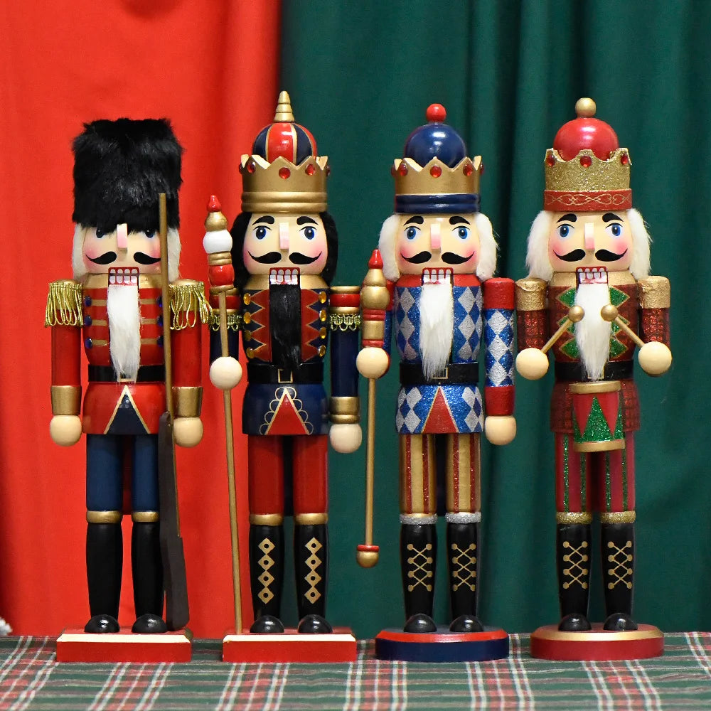 Customizable Handicraft Traditional Christmas Decoration 36cm Wooden Nutcracker Doll
