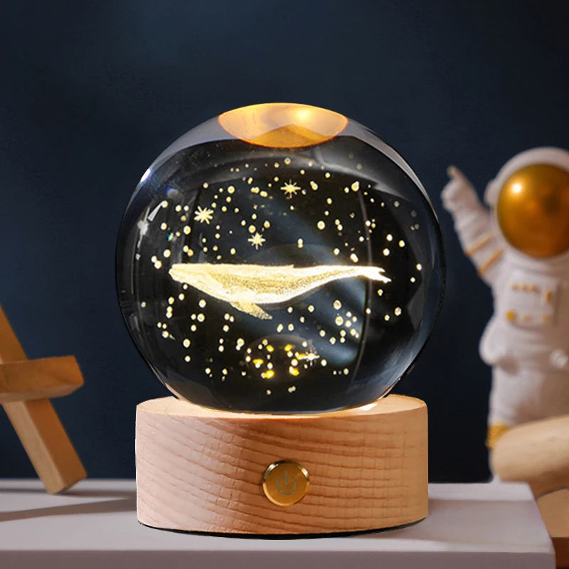 Luminous Crystal Ball Star Touch Rechargeable Nightlight Ornaments Birthday Gift Girls