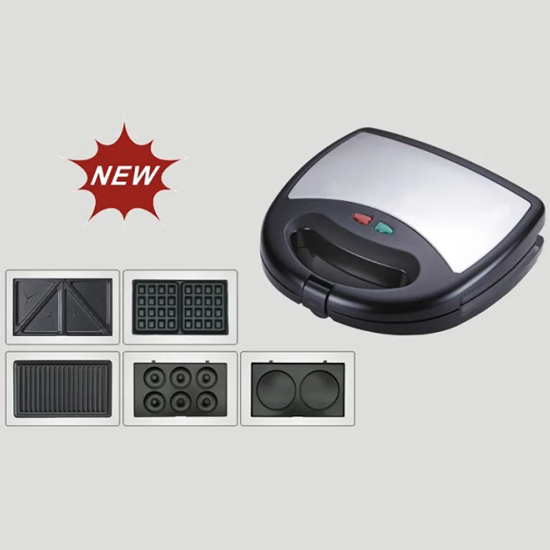 7 6 4 3 in 1 Electric Non Stick Detachable Grill Griller 2 Slices Snack Mini Waffle Maker