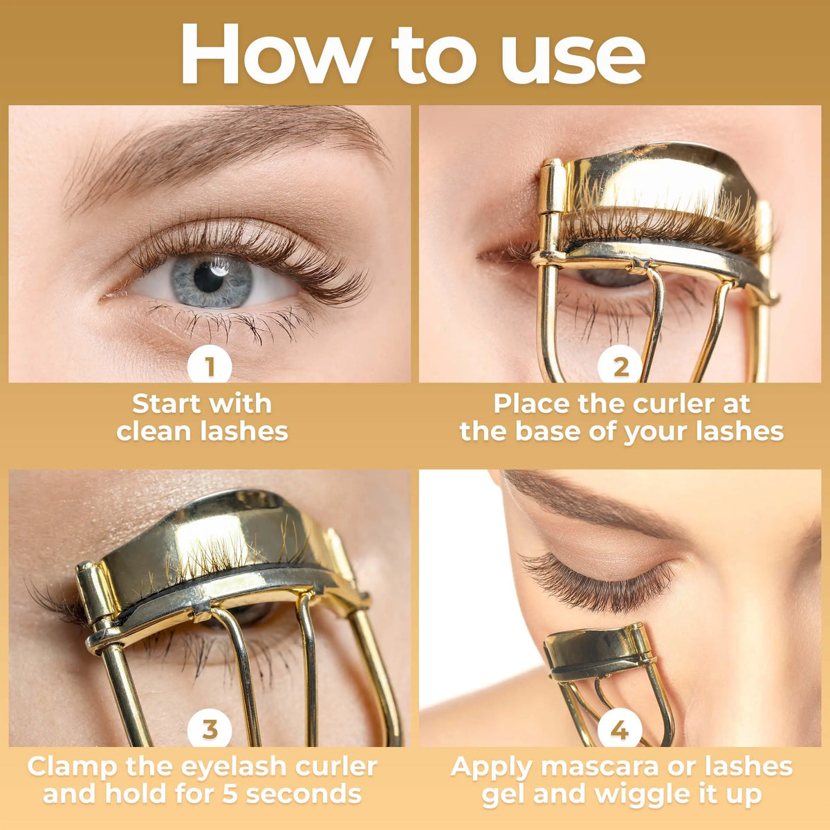 Rose Gold Eyelash Curlers Kit Premium Lash Curler for Perfect Lashes Universal Makeup