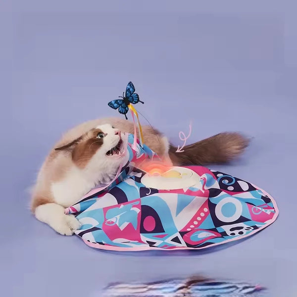 Smart Automatic Rotation Modern Plastic Cat Toys Electric Spinning Turntable Cat Stick
