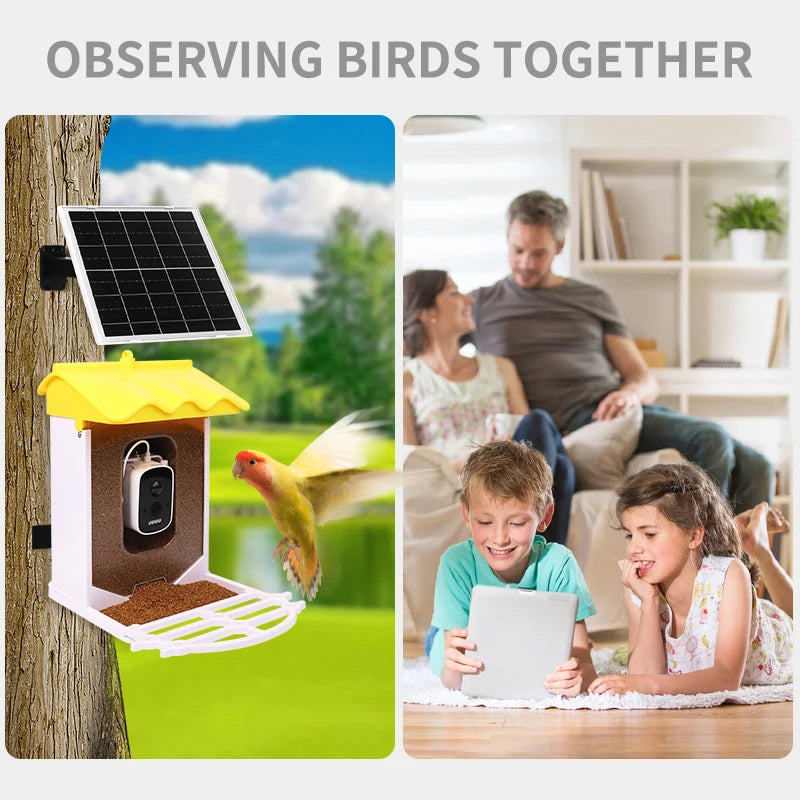 Smart 3.2L Squirrel-Proof Bird Feeder with Automatic Motion Detection Outdoor Wireless