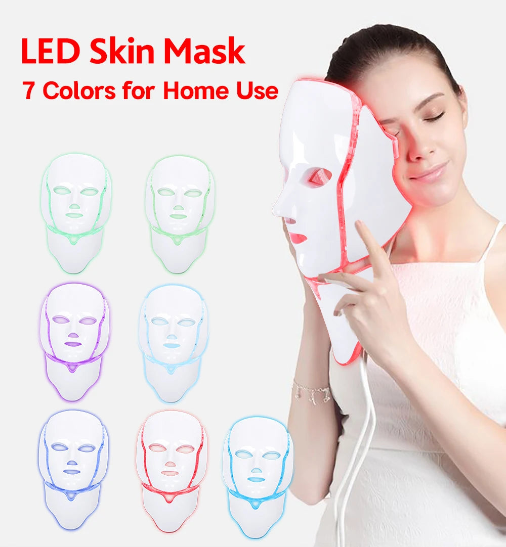 7-Color LED Light Therapy Facial Mask Red Light Skin Care Photon Led Face Mask Handheld