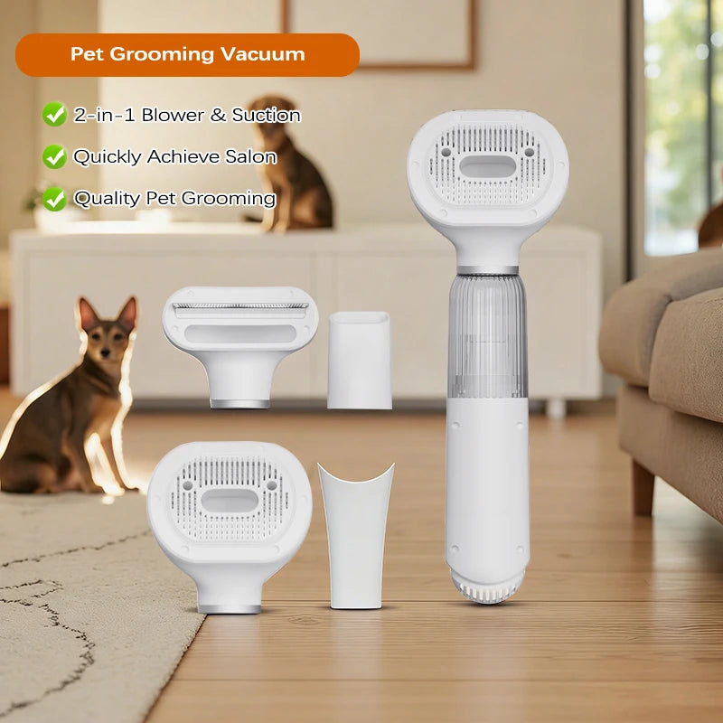 Professional 4-in-1 Pet Grooming Vacuum Cleaner Low Noise Portable Hair Removal Brush