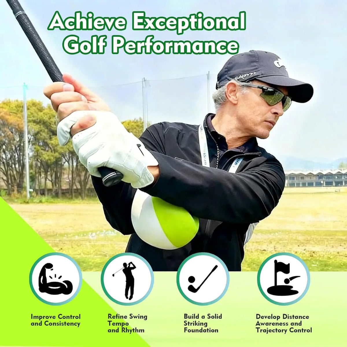 Golf Training Swing Arm Clamping PU Ball, Golf Training Aid, Polyurethane Foam Soft Ball