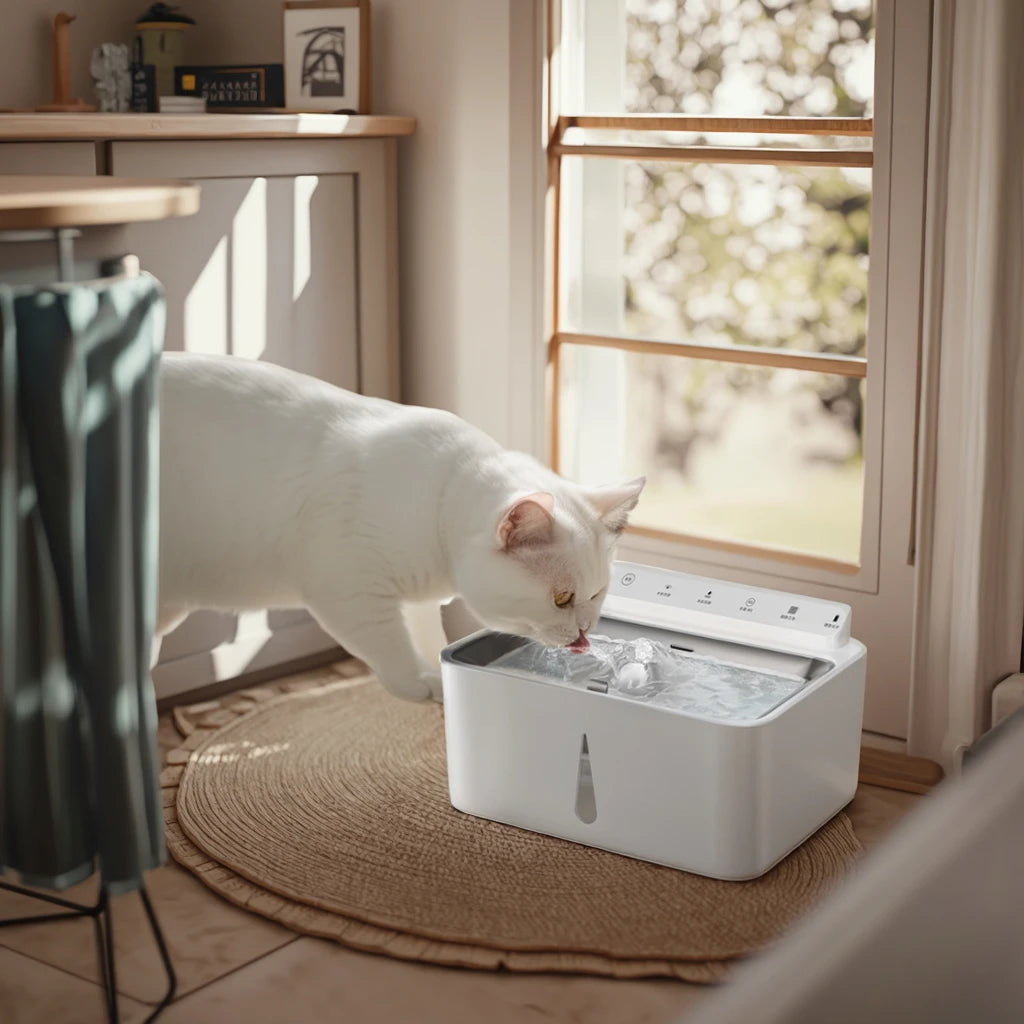Eco-Friendly ABS Pet Water Dispenser Smart Dog Cat Water Bowl Stainless Steel Fountain