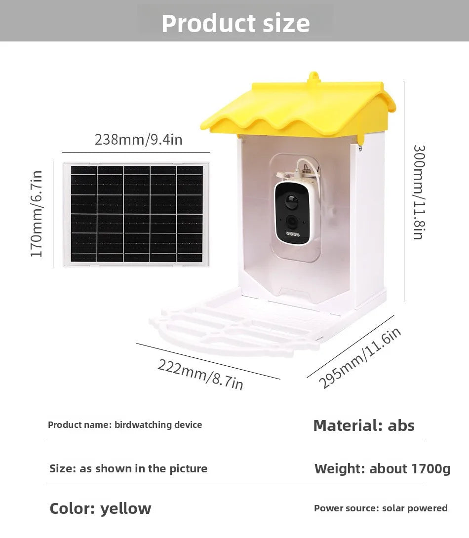MQ Intelligent Bird Feeder with Live View Camera LCD Display ABS Material Waterproof