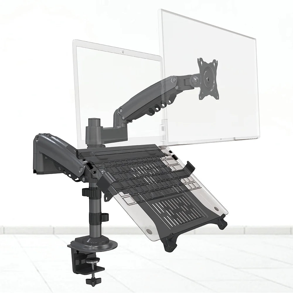 Modern 90 Degree Tilt Laptop Stand with 32 Adjustable Gas Spring New Flexible Desk Mount