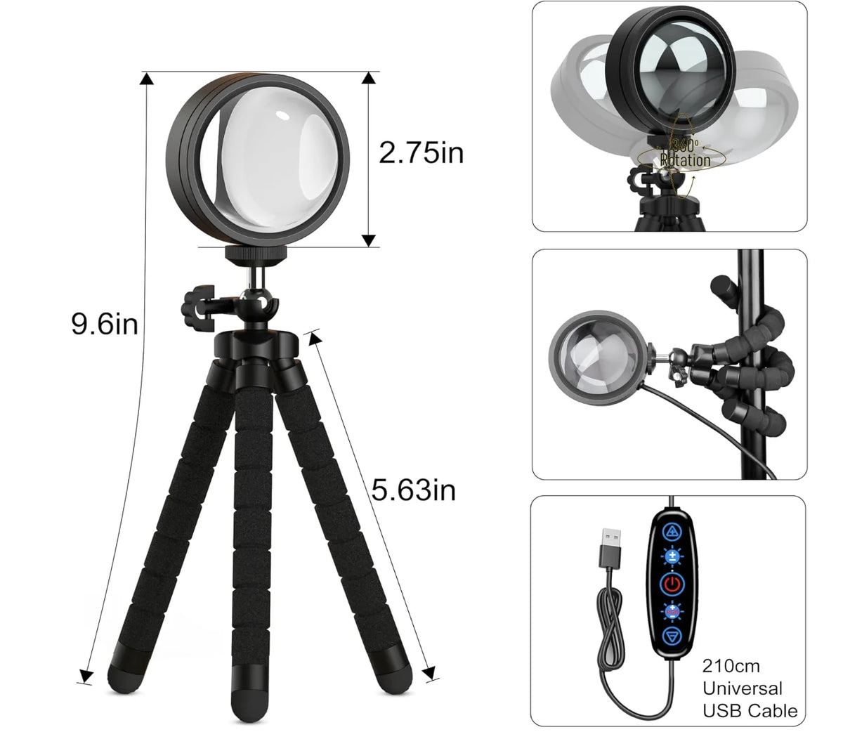 Sunset Lamp Projector Multicolor Changing LED Projection Lamps