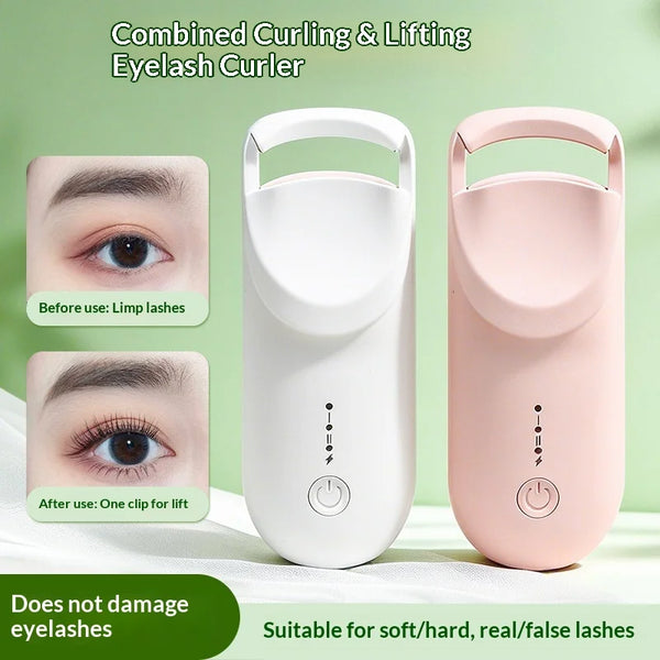 Rechargeable Heated Electric Eyelash Curler for Women with Wide-Angle Styling
