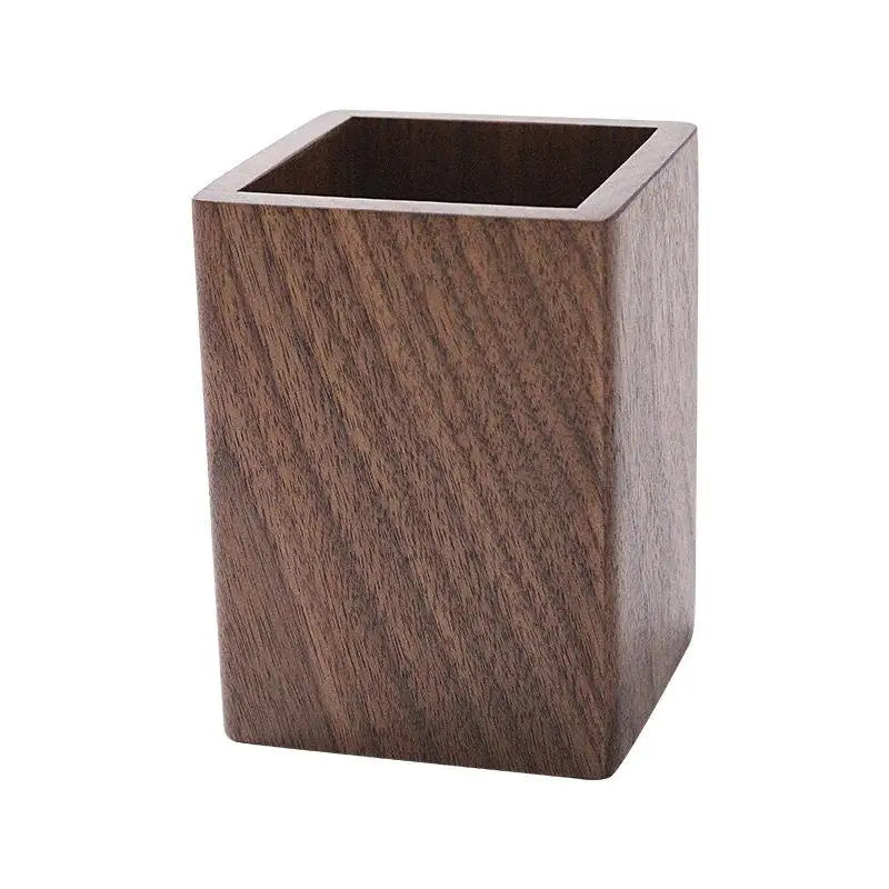 Large Capacity Wooden Pen Holder Solid Pine Wood Desk Storage For Office School Art