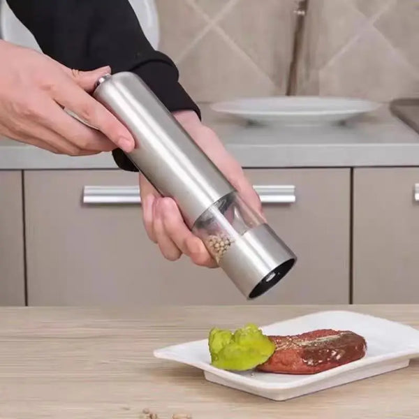 Electric Eco-Friendly Automatic Stainless Steel Salt and Pepper Grinder for Household Use