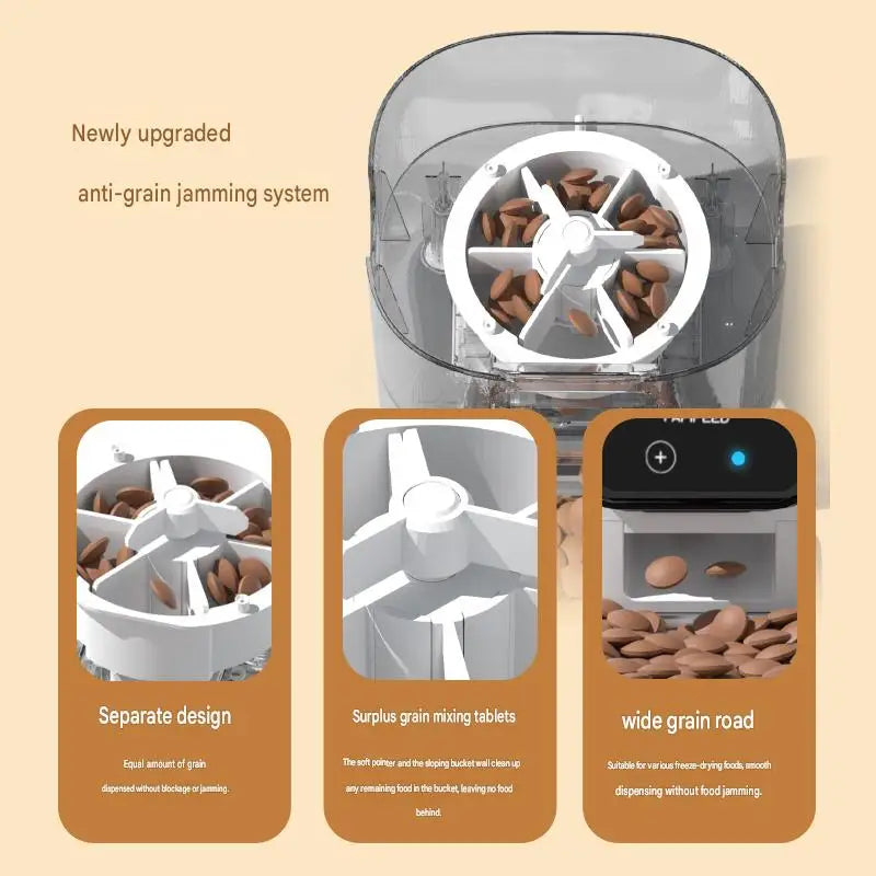 6L Automatic Cat Feeder with APP Control Auto Dry Food Dispenser with Detachable Food