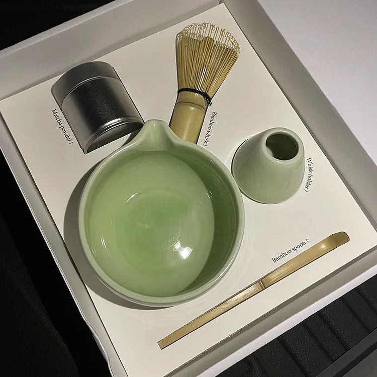 Custom Premium Japanese Traditional Professional Bamboo Matcha Whisk Tea Set Ceremonial