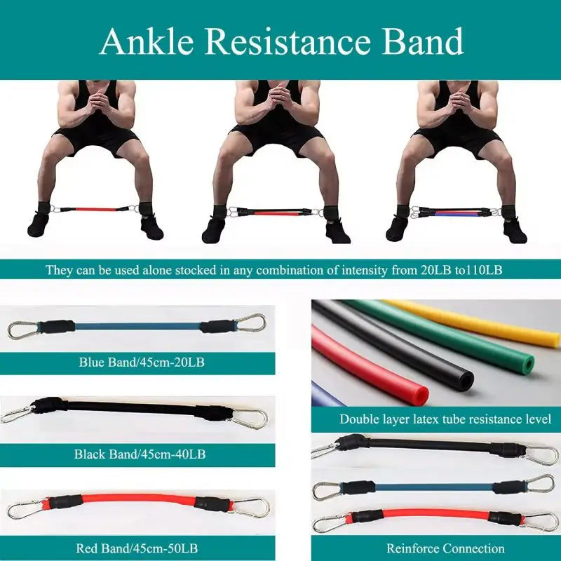 6 Pcs Set TPE Loop Resistance Bands Ankle & Leg Exercise Band for Speed Training