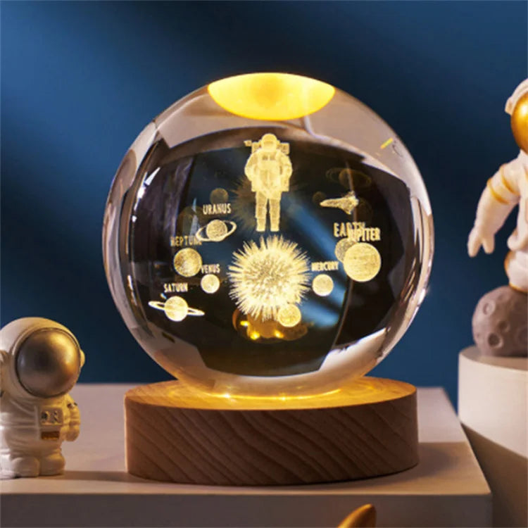 Projector 3D Night Lights Crystal Ball Music Box Customized Heart Rotate Animation Figure