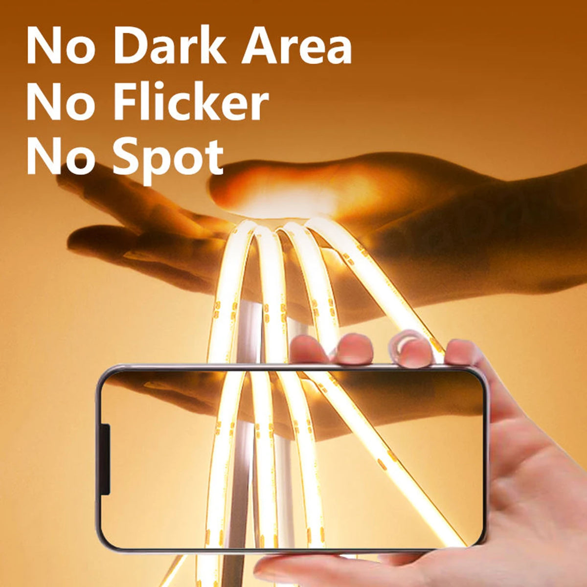 Waterproof Flexible RGBW 24V 3mm Copper LED COB Strip Light with Remote Control and Wi-Fi