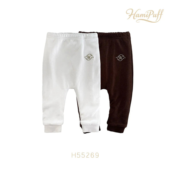 Baby Elastic Waist Mini Embroidery Cuffed Ankle Harem Leggings Fleece Lined Unisex