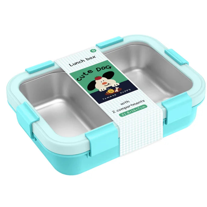 Microwave Safe Bento Box School Kid Portable Lunch Box Stainless Steel 3 Compartment Food