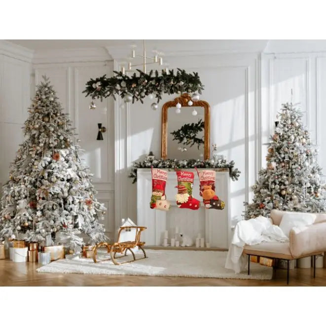 SC ECOMMERCE Model F6-2NPZ-Z8PQ Set 3 Christmas Stockings Printed Snowman Santa Claus
