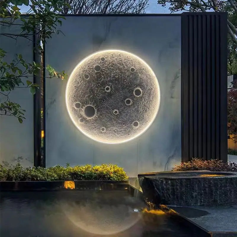 3D Relief Moon Modern Wall Lamp for Living Room Dining Interior Decoration Custom Packing