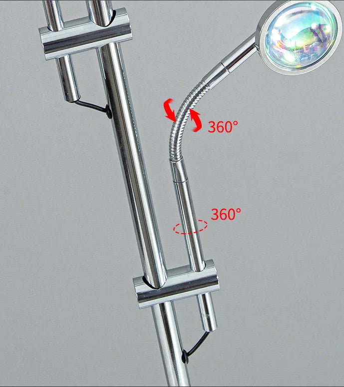 5-Lights 7-Colors 360° Rotate Sunset Projection Floor Lamp Rainbow Background Romantic