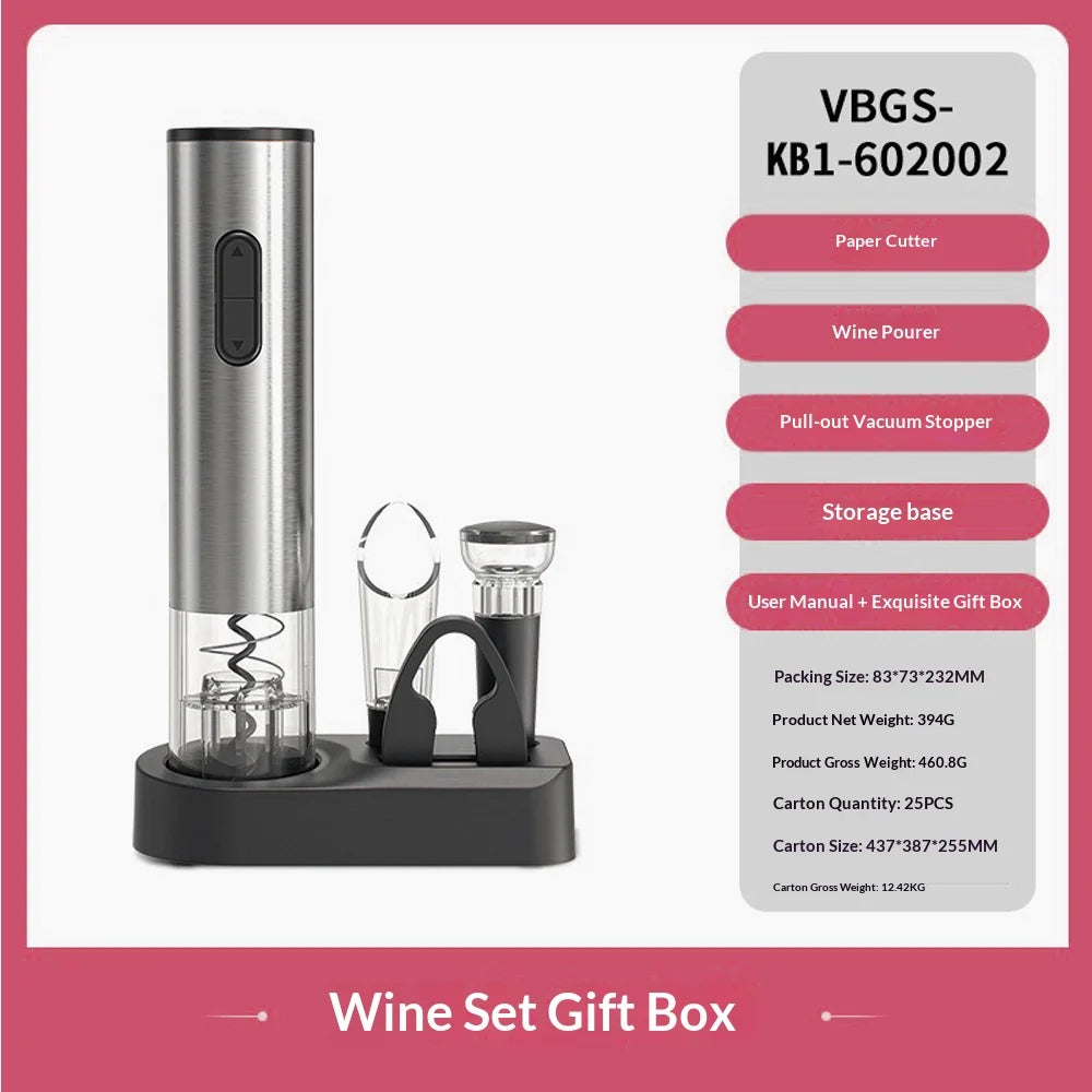 Electric Wine Bottle Opener with High-End Base Set Fully Automatic Screwdriver Wine