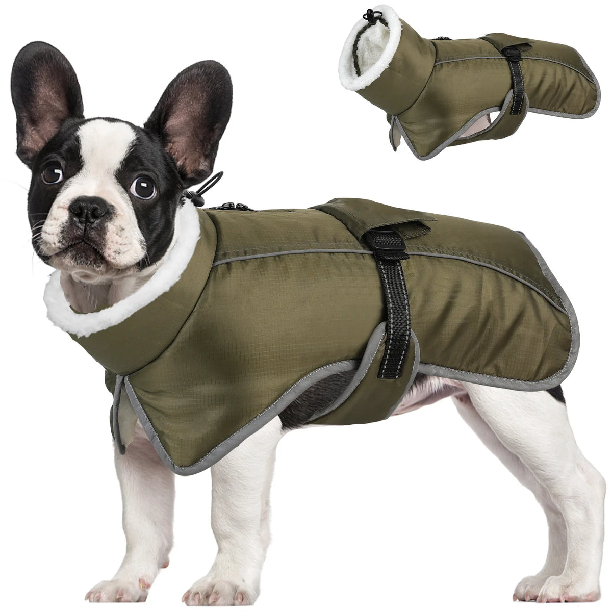 Pet Coat Thickened Dog Winter Coat With Sherpa Collar Waterproof Windproof Jacket Wit
