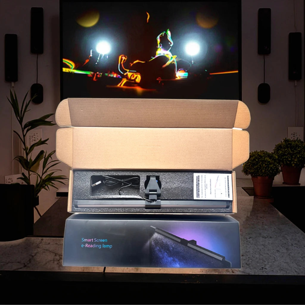Modern RGB Backlit Dual Light LED Monitor Light Bar Eye-Care Aluminum Computer Desk Touch