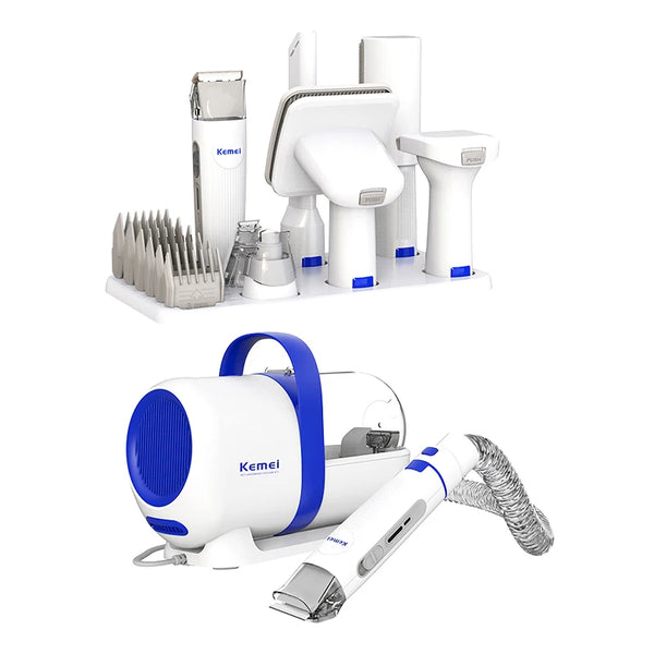 Km-cw2098 Vacuum Pet Grooming Kit with Clippers Trimmers Slicker Deshedding Brush Dog Cat