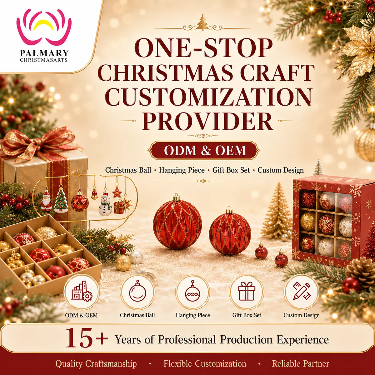 Handmade Plastic Ball Ornament Set Indoor Christmas Decoration With Shiny Finish For Tree