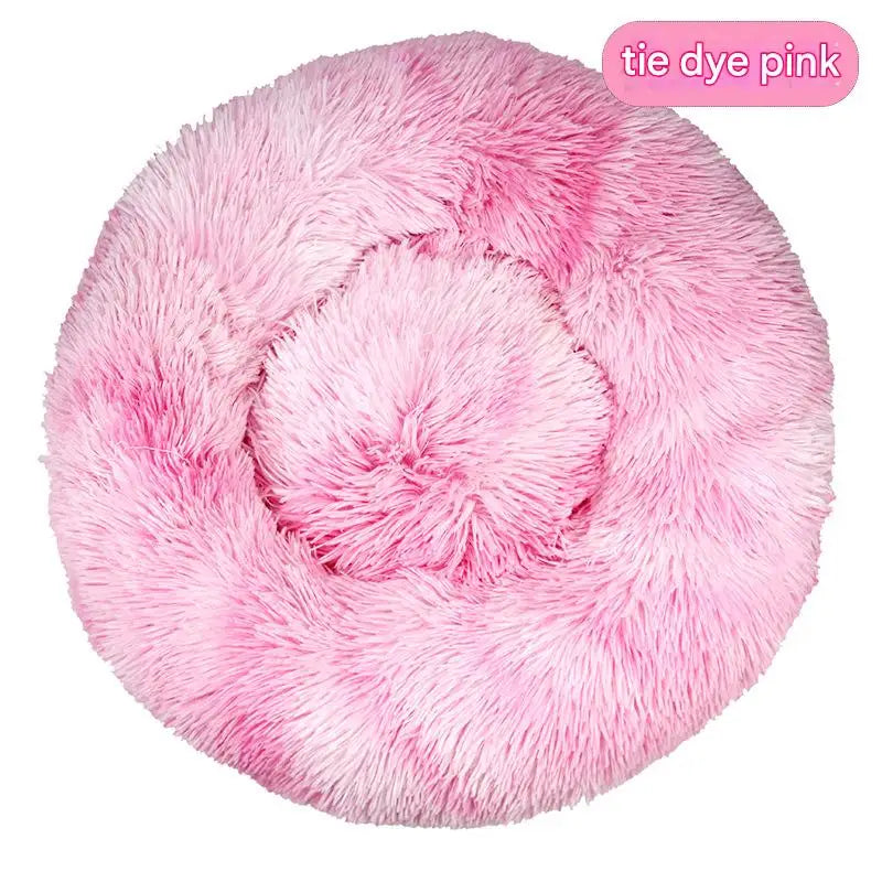 Luxury Fluffy Cushion Plush Soft Donut Dog Bed Accessories Washable Calming Sofa Camas