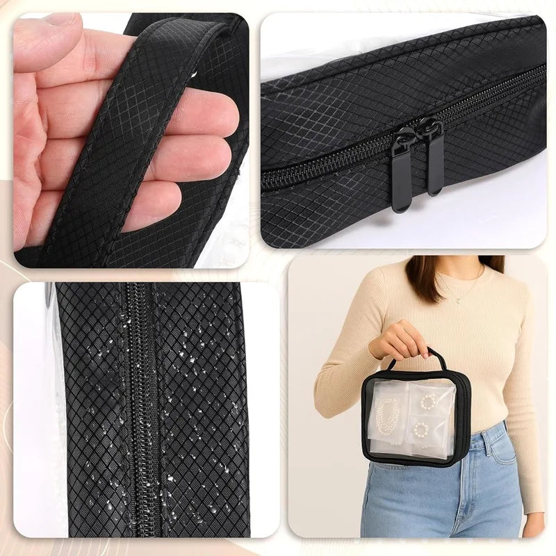 Portable Waterproof Scratch Resistant PU Leather Storage Case Rectangle Travel Jewellery