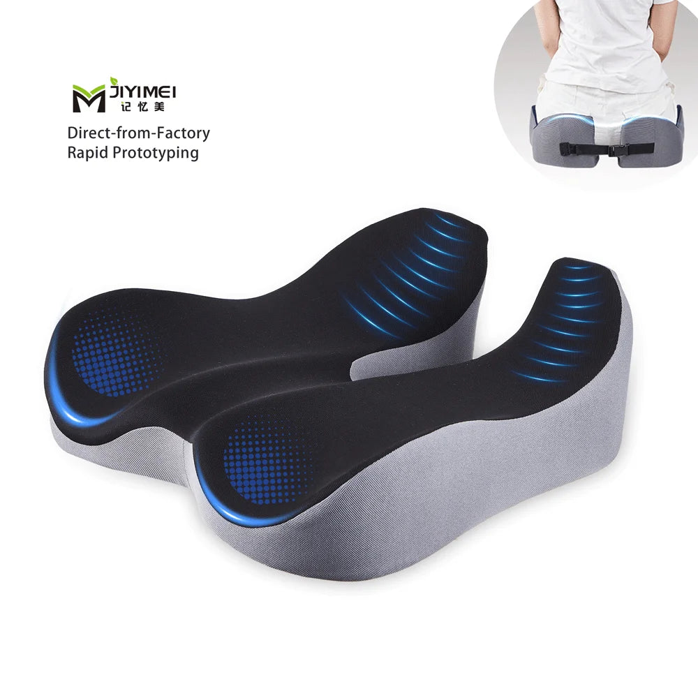 Ergonomic Memory Foam Coccyx Orthopedic Seat Cushion Air Mesh Cover Eco-Friendly Washable