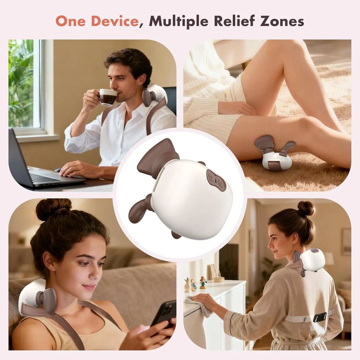 Low Price Patent Wireless 4D Shiatsu Neck Massager Heating Deep Tissue Pain Relief