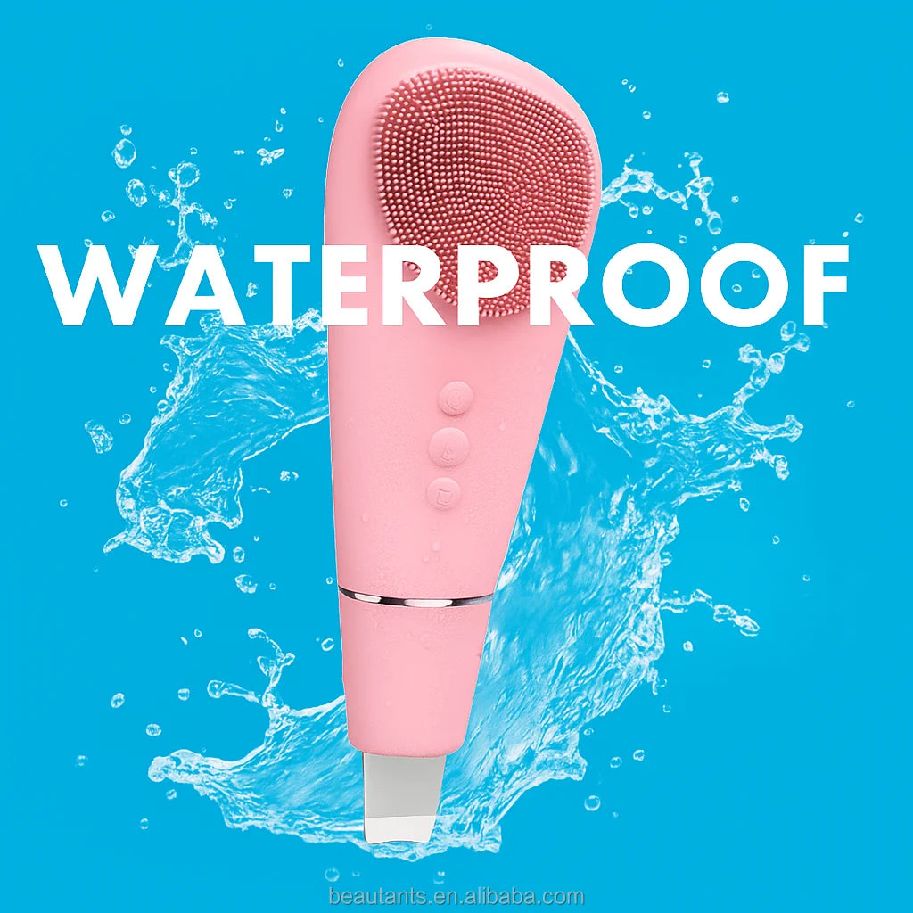 Electric Silicone Face Cleaning Brush Waterproof Face Scrubber Massager Sonic Vibrating