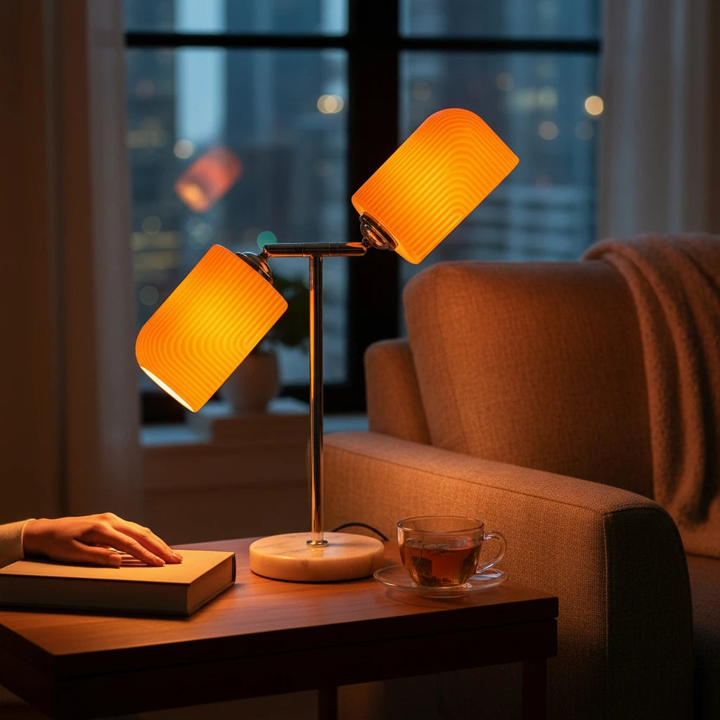 Creative Mushroom Shape Desk Lamp Marble Base Lighting Fixture for Bedside