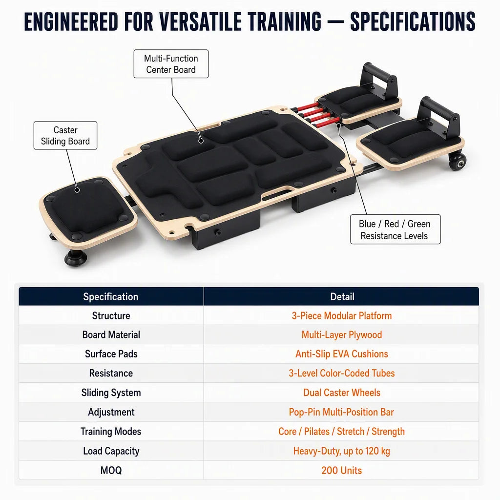 Fitness Equipment Multi-Functional Pilates Board Fitness Training AB Wheel Roller
