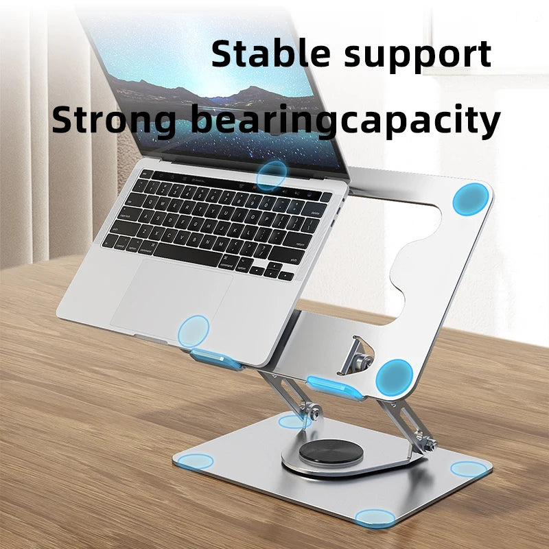 360° Rotatable Laptop Stand, Ergonomic Foldable Carbon Steel with Height Adjustable