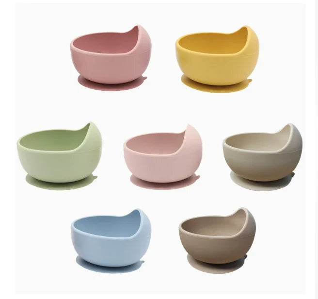 Baby Feeding Set Silicone Baby Silicone Bowl & Spoon Baby Silicone Bowl & Spoon