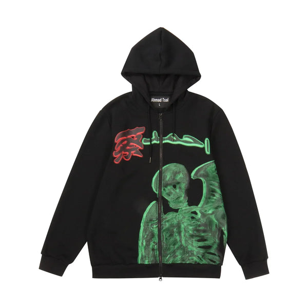 Fashion Trends Zip Up Men'S Big Skeleton Hoodie