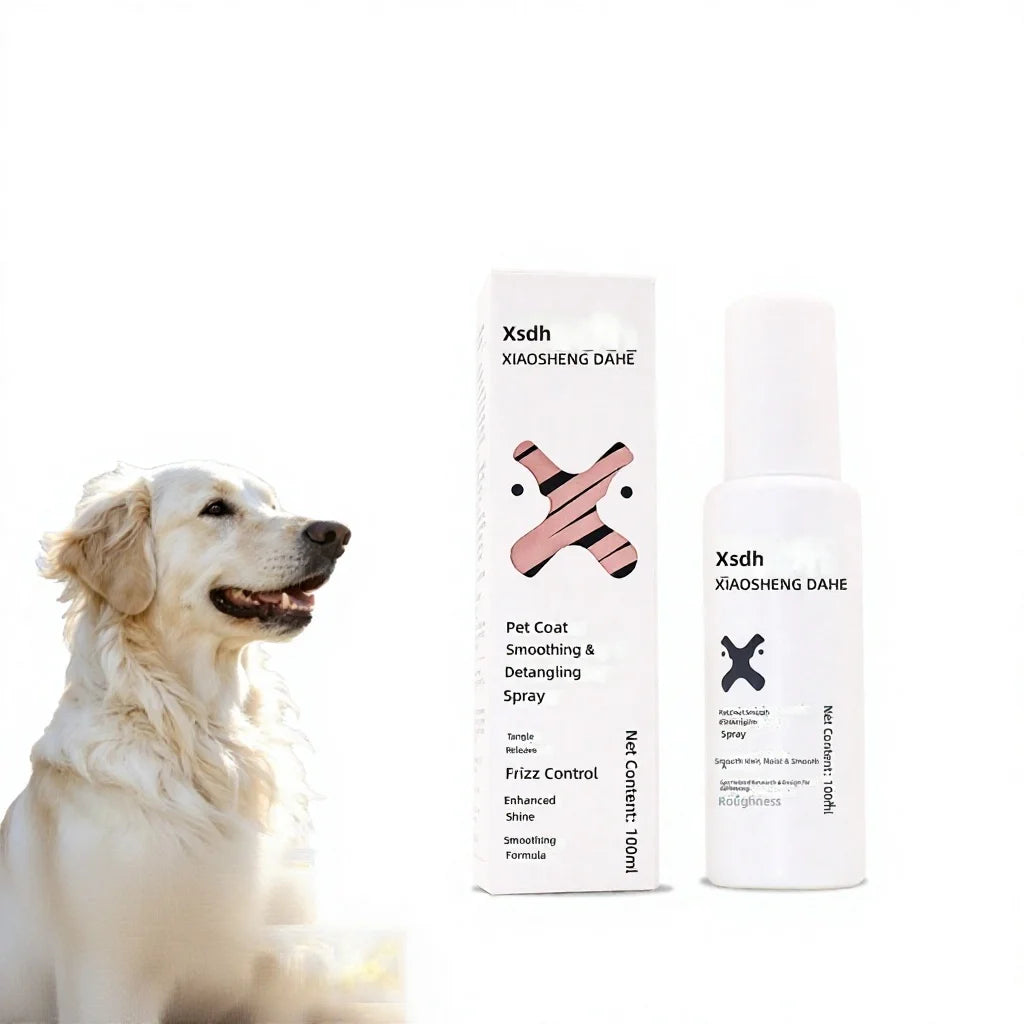 Pet Detangling Smoothing Spray for Cats Dogs-Prevents Split Ends Eliminates Static Leaves