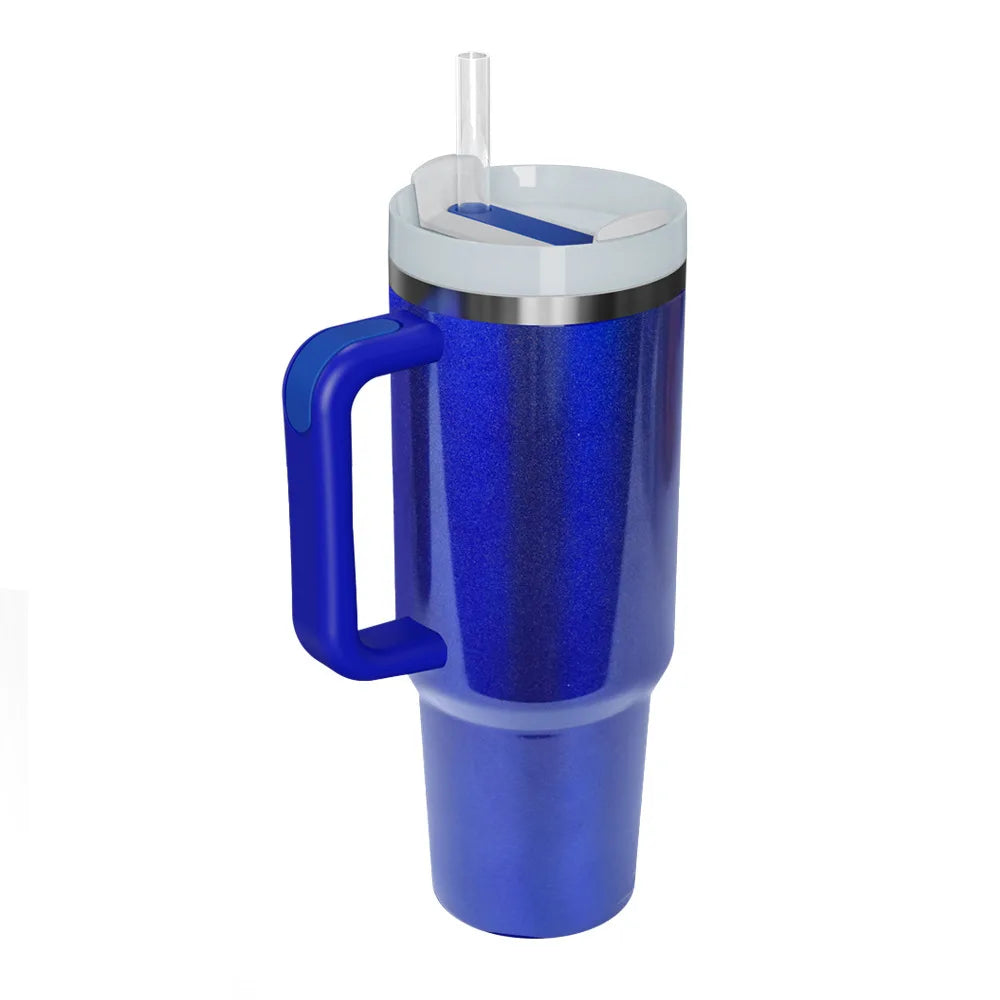 304 Stainless Steel 40oz Double Wall Vacuum Insulated Tumbler with Straw and Hand Grip
