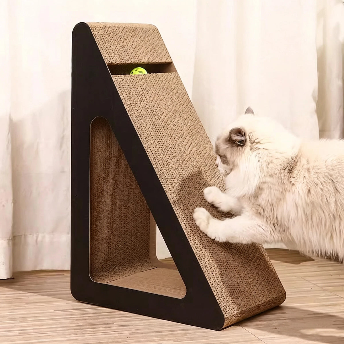Vertical Triangular Cat Scratch Board Wear-Resistant Non-Shedding Corrugated Paper Cat