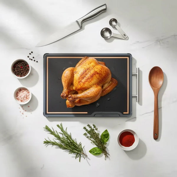 2.5cm Thick Rectangle Double Sided Pure Titanium Eco-Friendly Kitchen Cutting Board Food