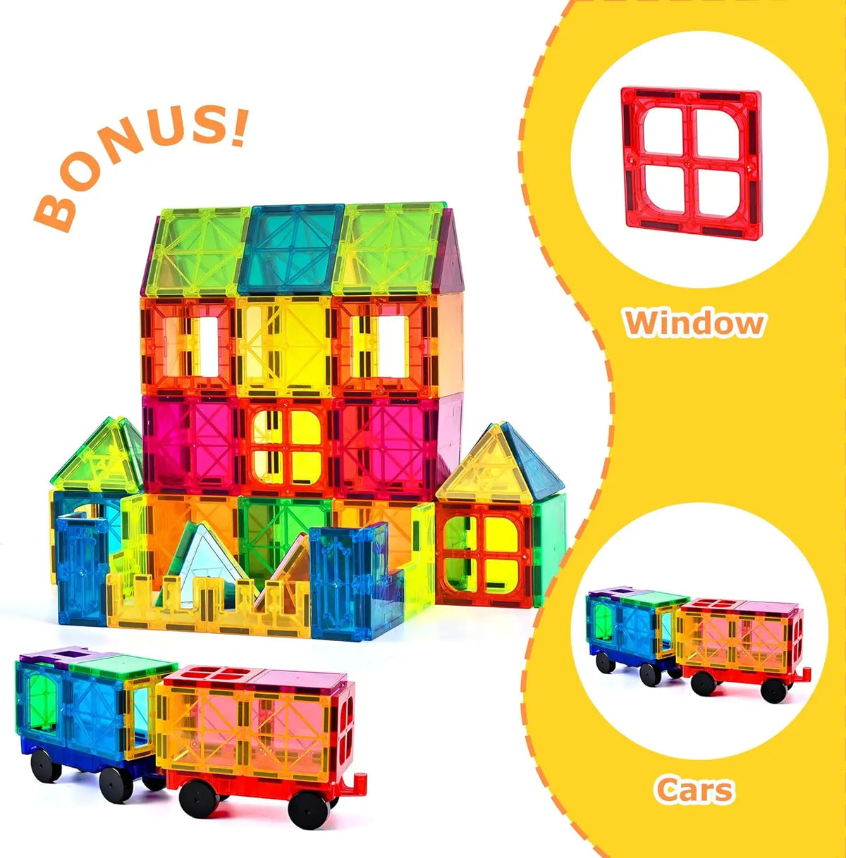ABS Creative 3D Magnetic Building Blocks Tile Set Educational Construction Toy for 5 to 7