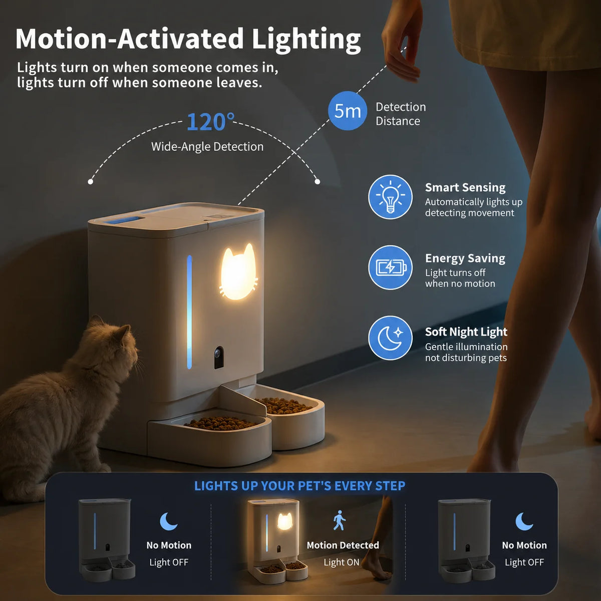 Pet Automatic Large-Capacity Smart Cat Feeder with Integrated Food & Water Dispenser