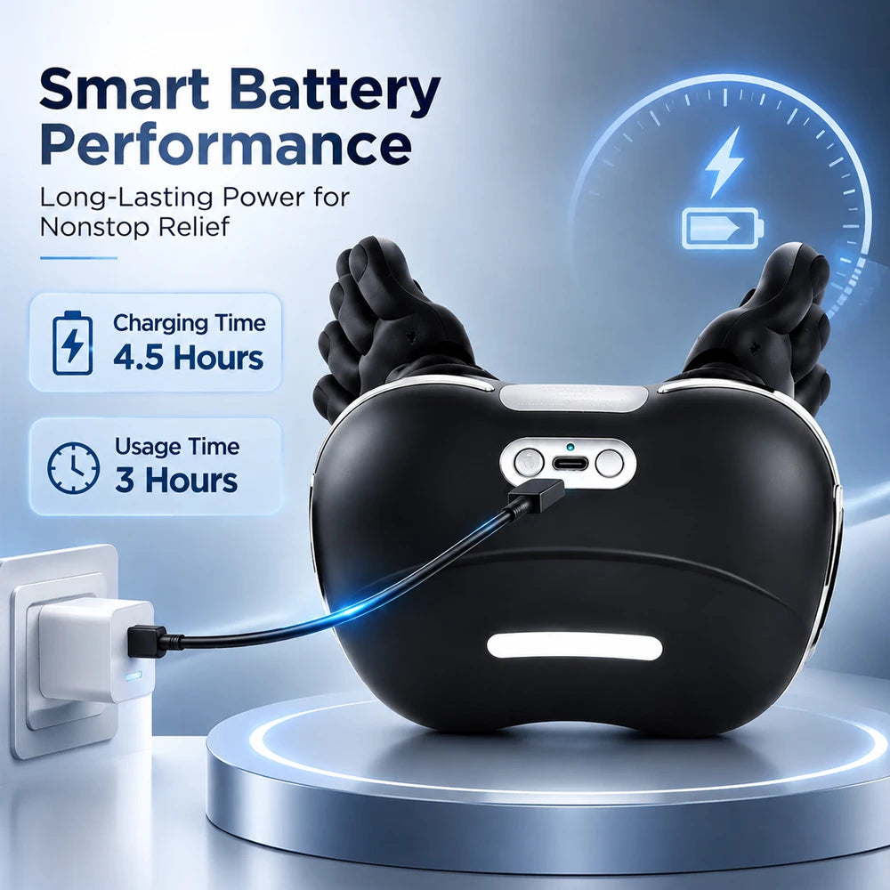 Popular Neck Massager 4D Kneading Shoulder Back Cordless Rechargeable 2000mAh 3 Hours