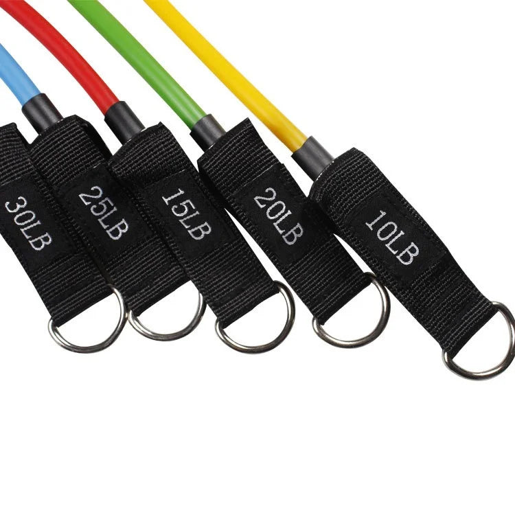 11-Piece Eco-Friendly Latex Resistance Bands Set Customizable Tension Levels Customized